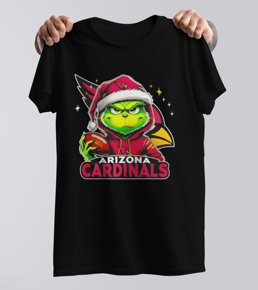 Arizona Cardinals Grinch Santa Christmas NFL Football Holiday T-Shirt