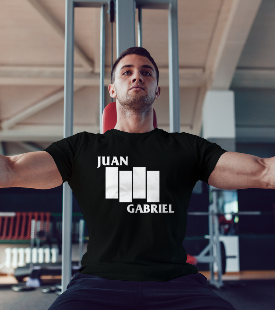 Juan Gabriel Black Flag Parody White Text T-Shirt