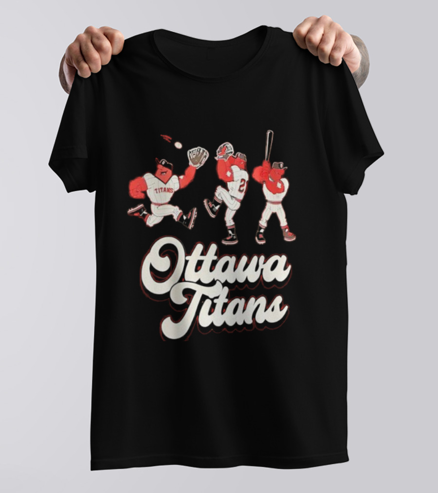Ottawa Titans Mascot Players Baseball Team Vintage Aesthetic T-Shirt