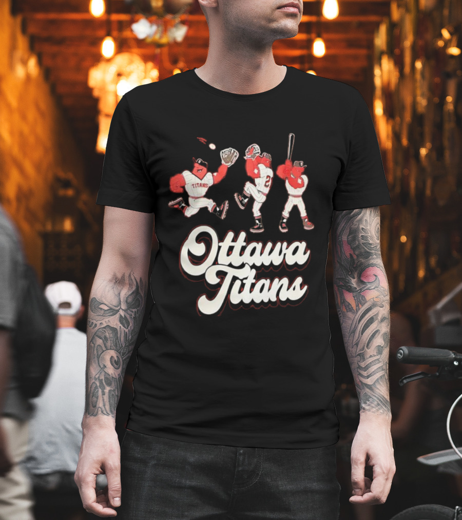 Ottawa Titans Mascot Players Baseball Team Vintage Aesthetic T-Shirt