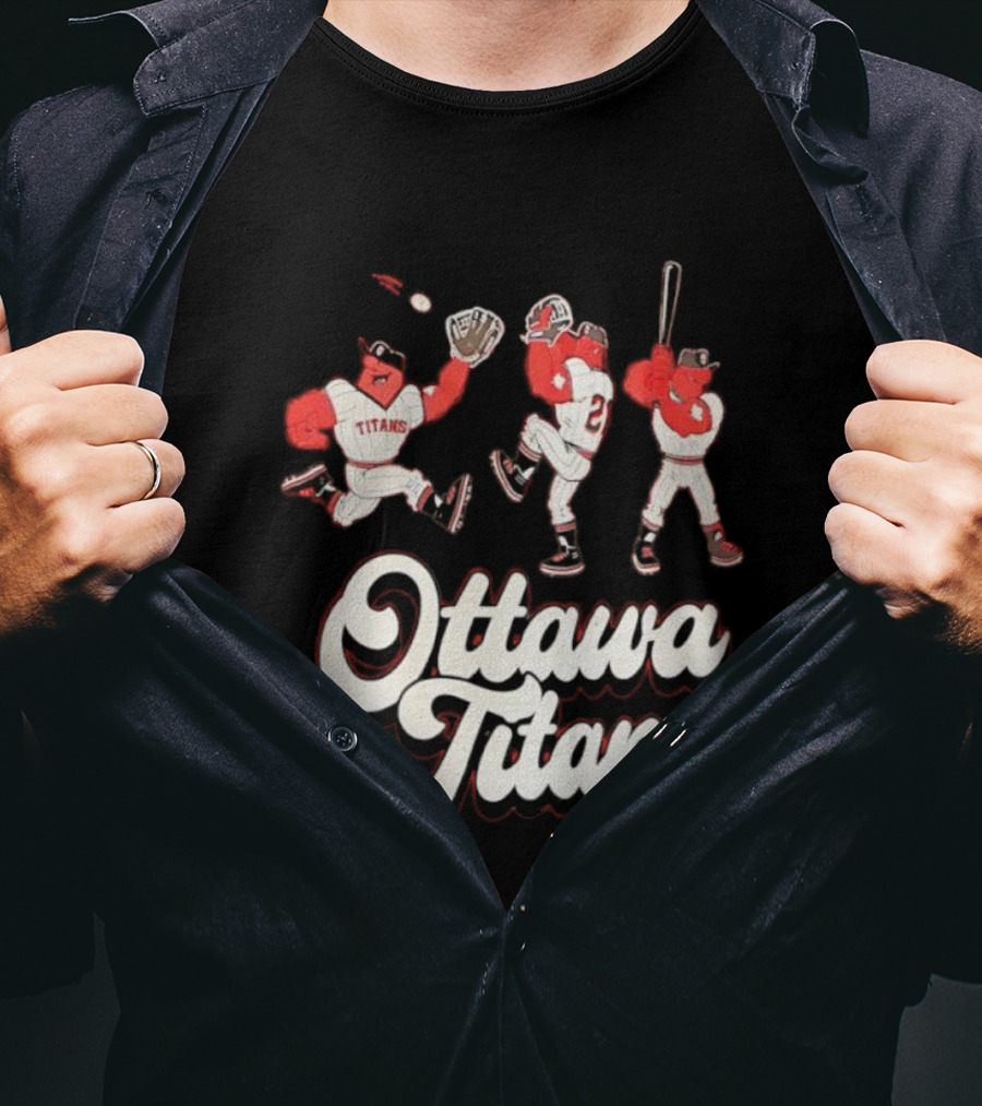 Ottawa Titans Mascot Players Baseball Team Vintage Aesthetic T-Shirt