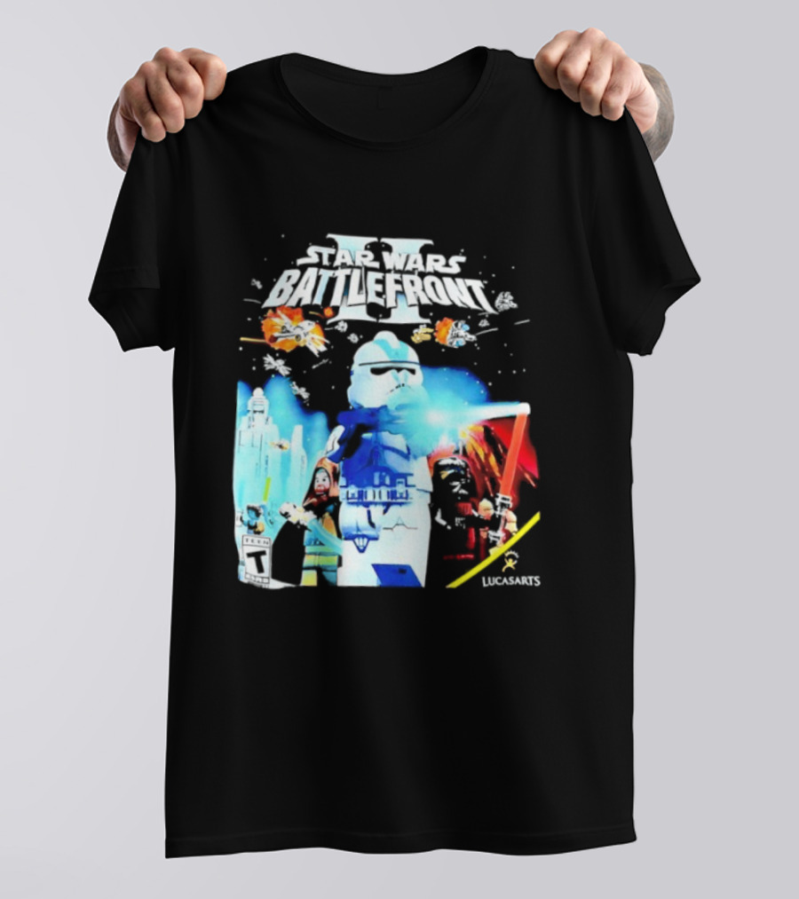 LEGO Star Wars Battlefront II Trooper And Lightsaber Duel Scene T-Shirt