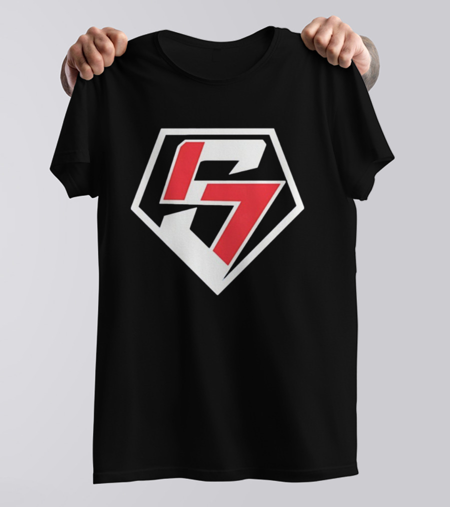 Super Sho Player LA Baseball Collection Red Hexagon Emblem T-Shirt