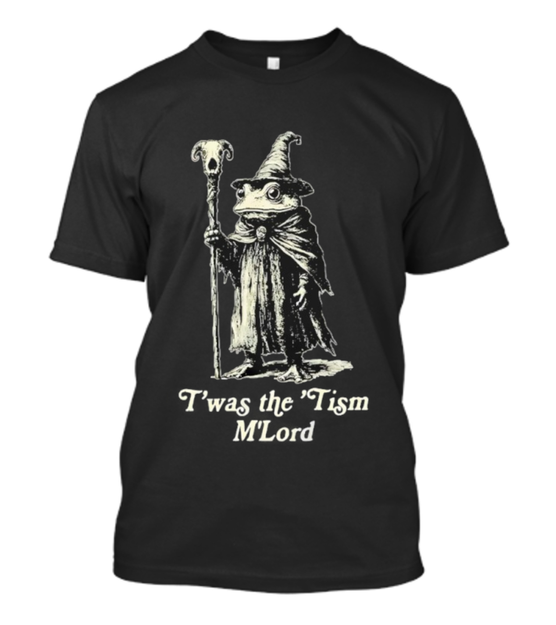 Frog Wizard T'was The 'Tism M'lord Wizard Staff T-Shirt