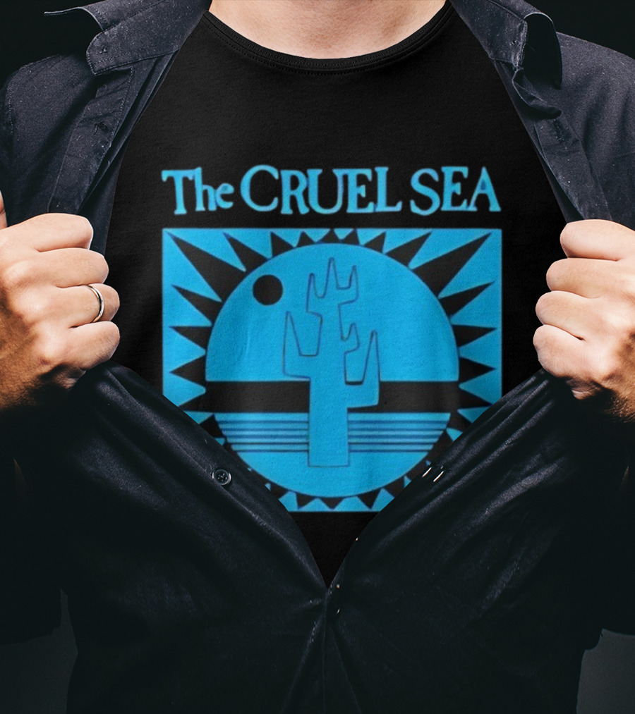 The Cruel Sea Blue Cactus Sun And Moon Icon T-Shirt