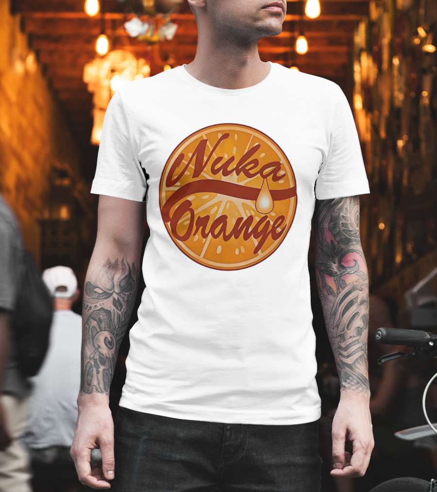 Nuka Orange Vintage Juice Cap Fallout Style Retro Design T-Shirt