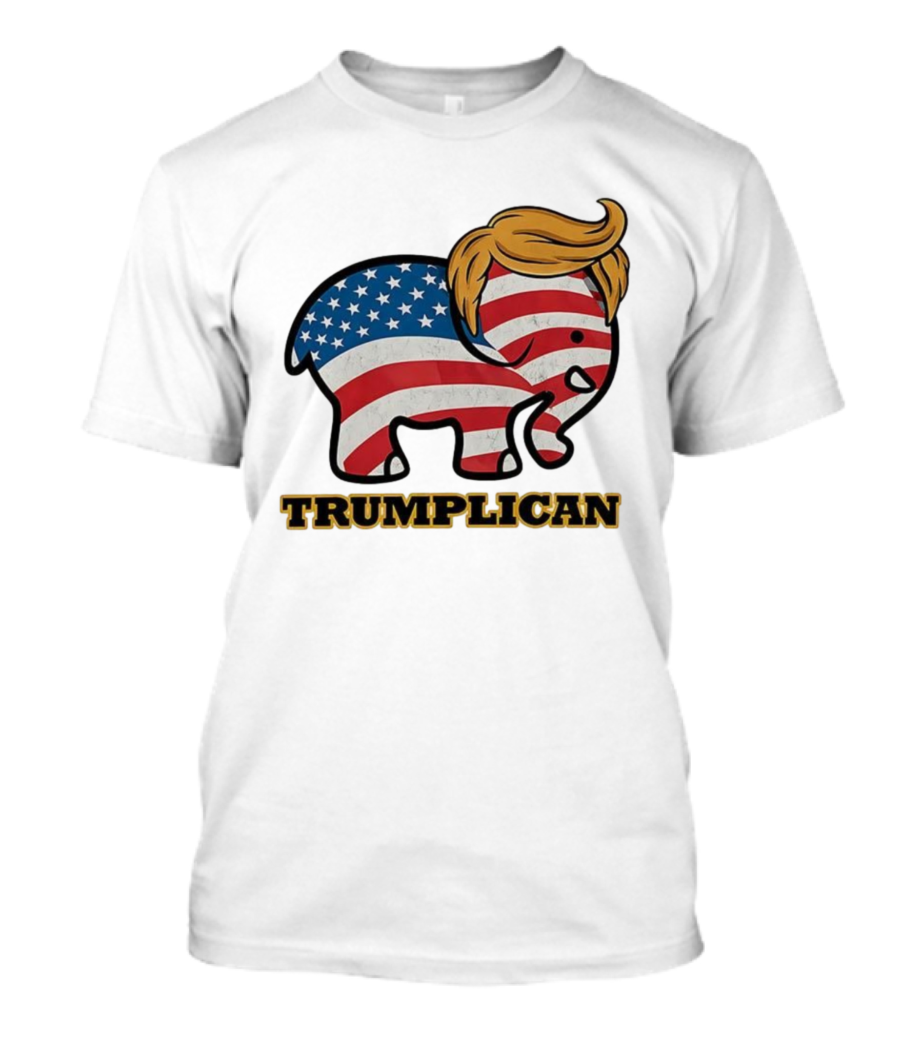 TRUMPLICAN American Flag Elephant With Hair Caricature T-Shirt