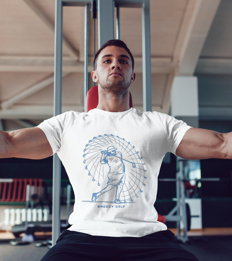 Vitruvian Swing Stroboscopic Effect Golf Swing Motion T-Shirt