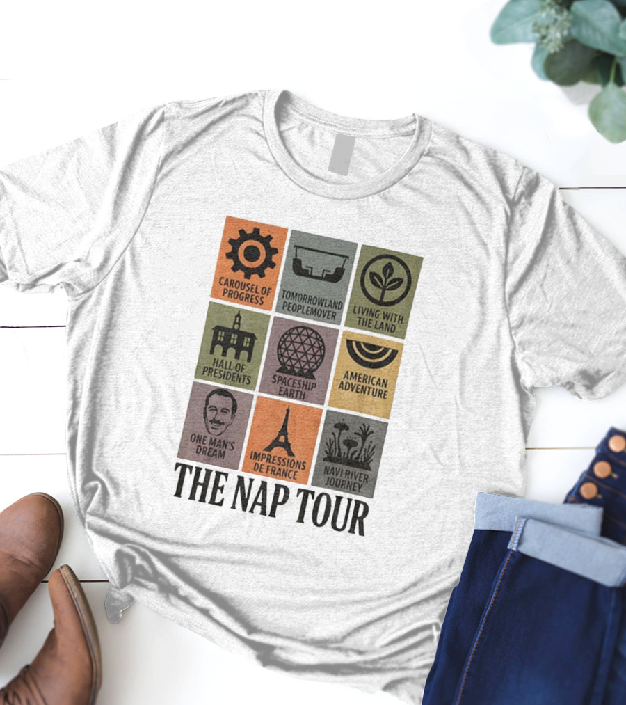 The Nap Tour Disney World Carousel Of Progress Tomorrowland People Mover Living With The Land T-Shirt