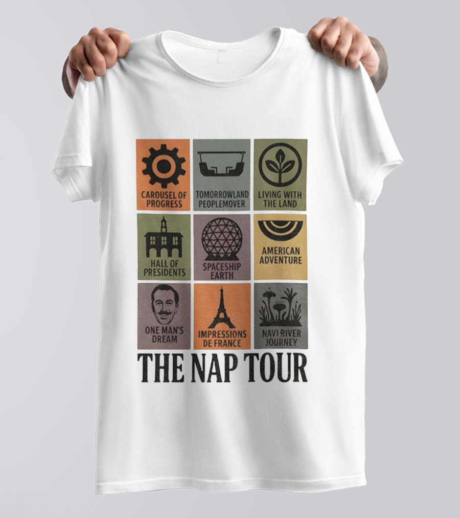 The Nap Tour Disney World Carousel Of Progress Tomorrowland People Mover Living With The Land T-Shirt