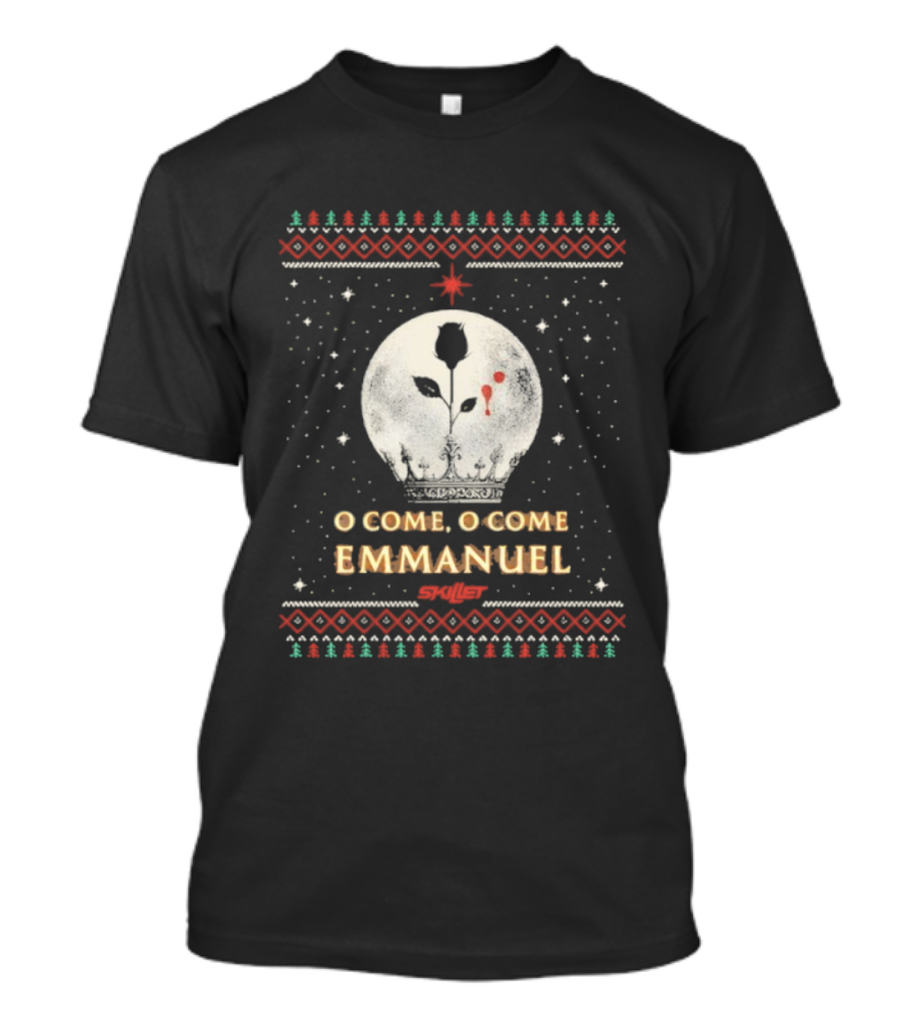 O Come O Come Emmanuel Christmas Bundle Moon With Snowflakes T-Shirt