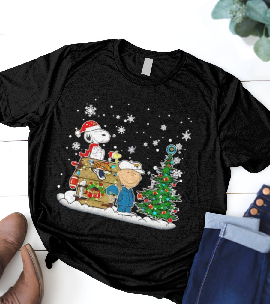 Jacksonville Jaguars Christmas Snoopy Charlie Brown Holiday Football Champions T-Shirt