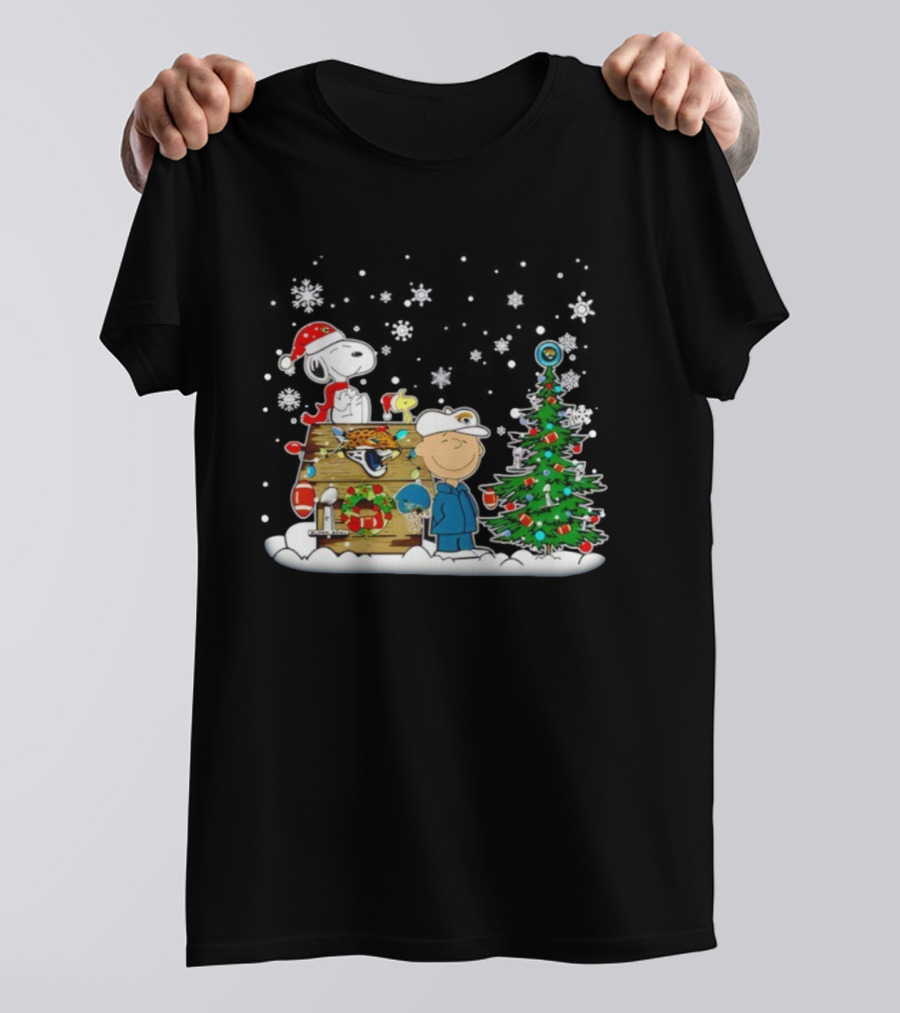 Jacksonville Jaguars Christmas Snoopy Charlie Brown Holiday Football Champions T-Shirt