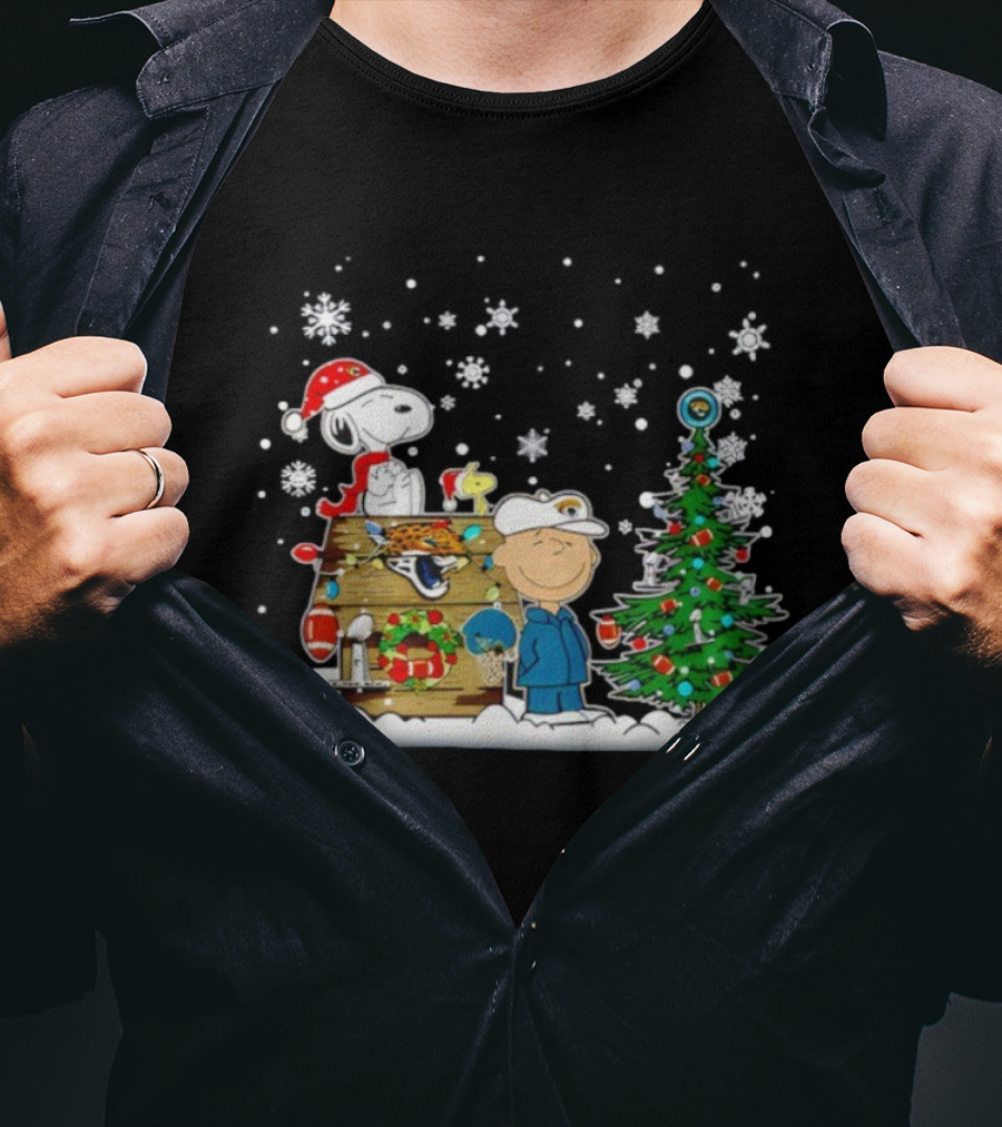 Jacksonville Jaguars Christmas Snoopy Charlie Brown Holiday Football Champions T-Shirt