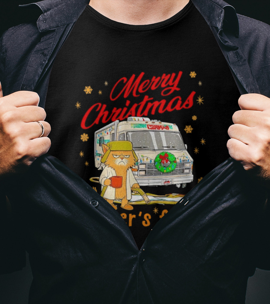 Merry Christmas Litter’s Full Funny Cat RV Holiday Humor T-Shirt