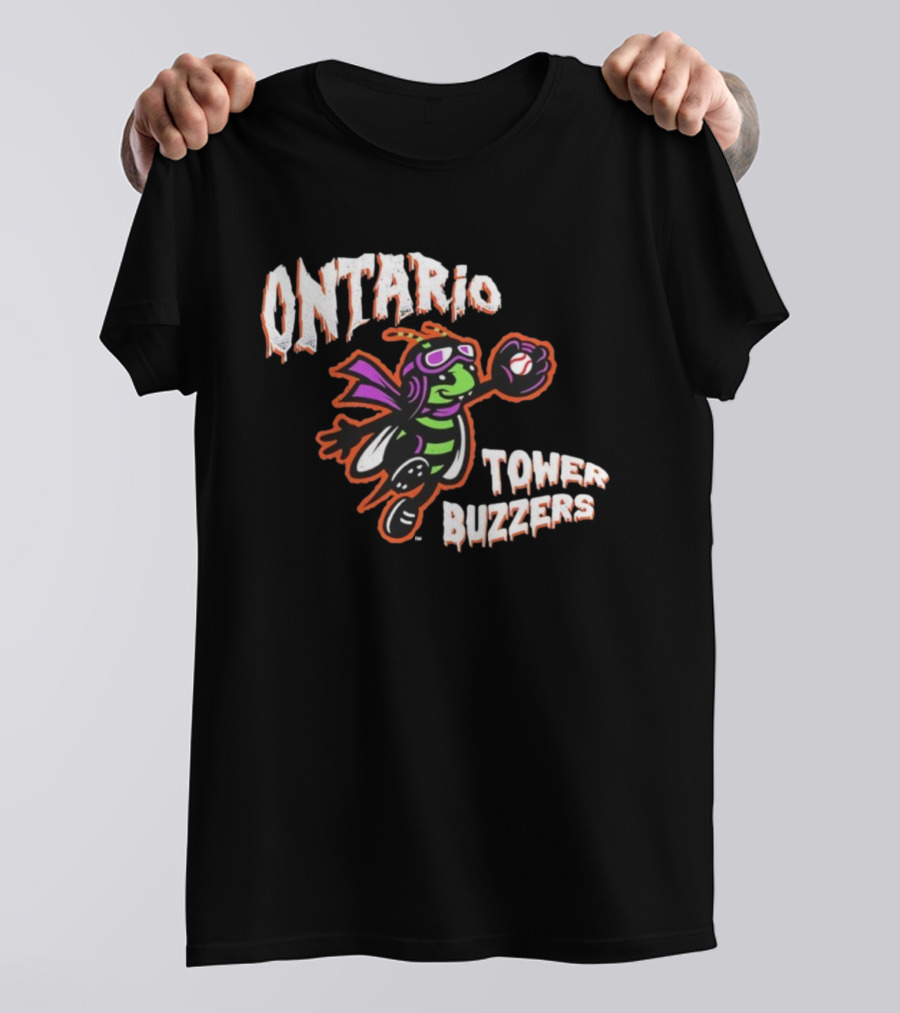 Ontario Tower Buzzers Halloween Mascot Baseball Insect T-Shirt