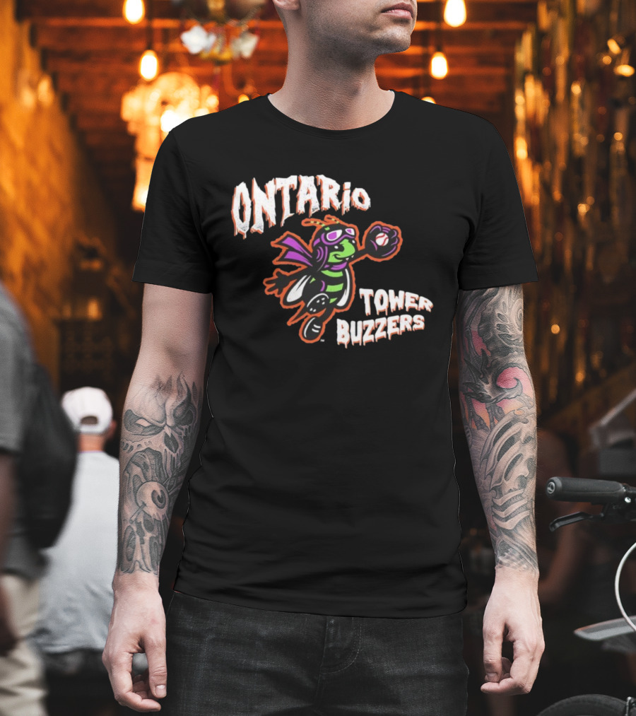 Ontario Tower Buzzers Halloween Mascot Baseball Insect T-Shirt