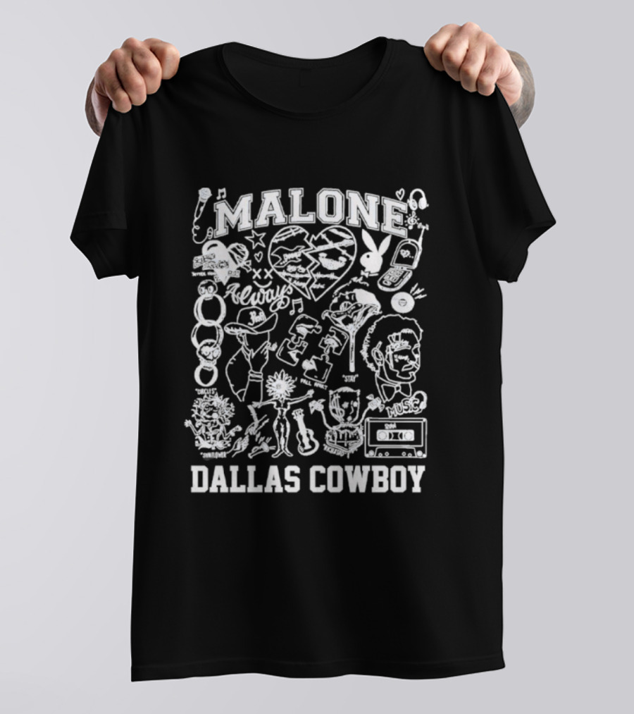 MALONE DALLAS COWBOY ICONIC PATTERNS AND SYMBOLS T-Shirt