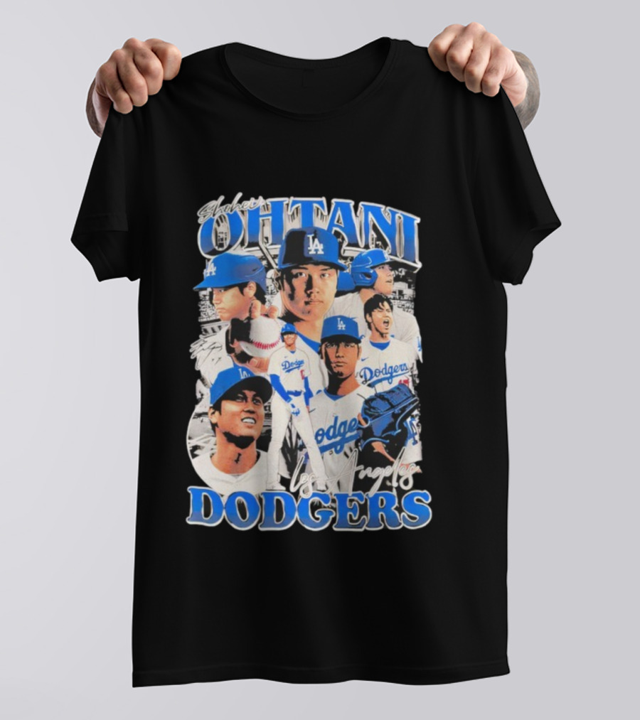 Shohei Ohtani Los Angeles Dodgers Baseball Player Collage Dodgers T-Shirt