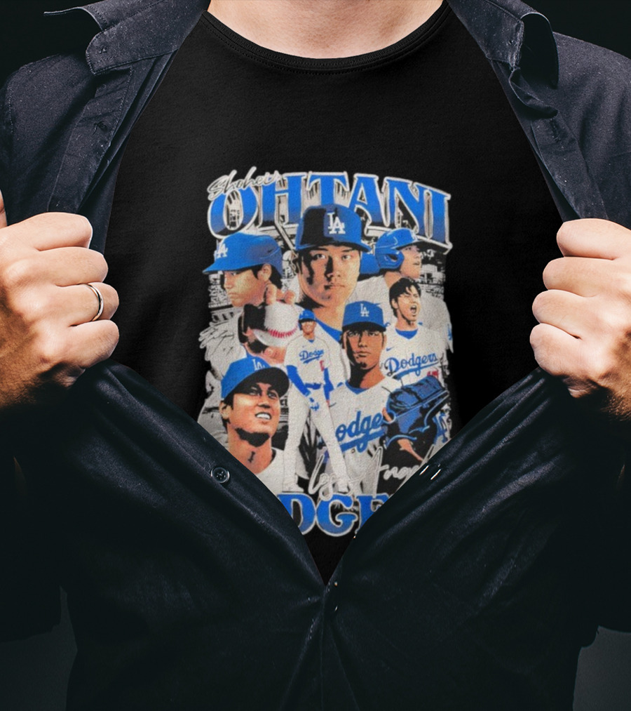 Shohei Ohtani Los Angeles Dodgers Baseball Player Collage Dodgers T-Shirt