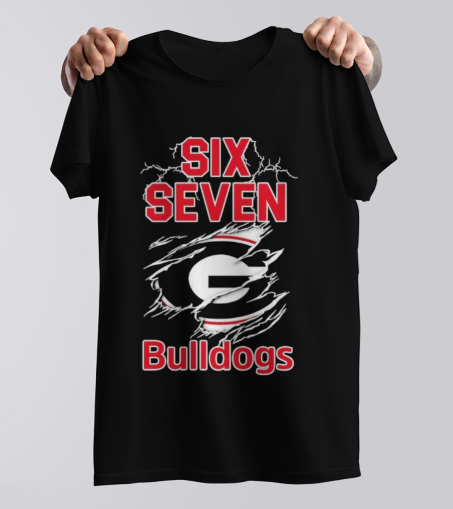 Six Seven Georgia Bulldogs Football Team Showdown T-Shirt