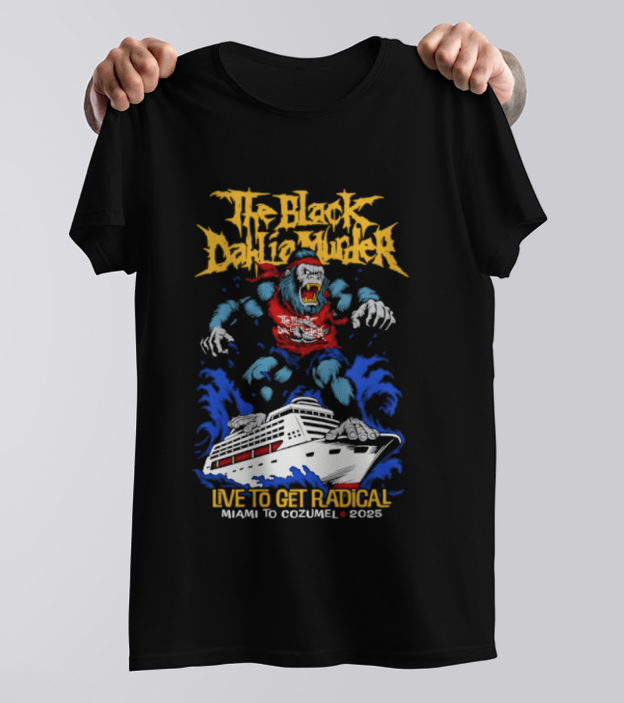 The Black Dahlia Murder Live To Get Radical 2008 Miami To Cozumel Sea Monster T-Shirt