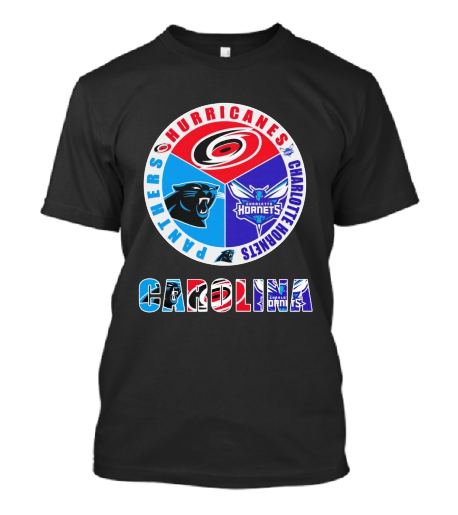 Carolina Hurricanes Panthers Charlotte Hornets Sports Collaboration T-Shirt