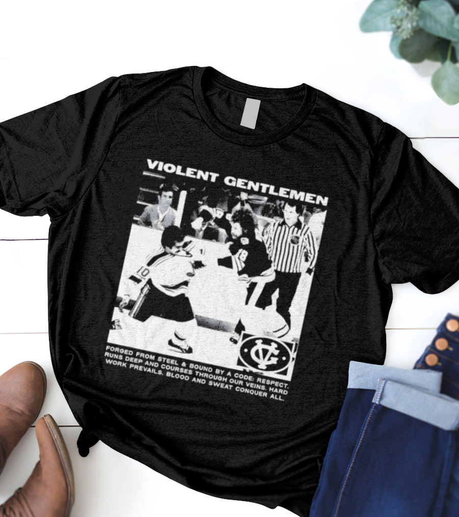 Violent Gentlemen Hockey Club Powered By Steel Sound Respect Vintage Riot T-Shirt