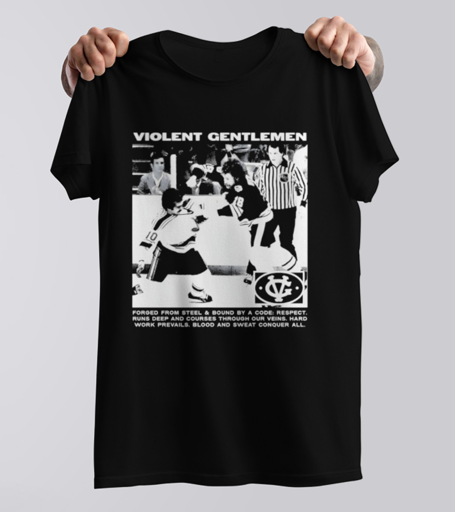 Violent Gentlemen Hockey Club Powered By Steel Sound Respect Vintage Riot T-Shirt