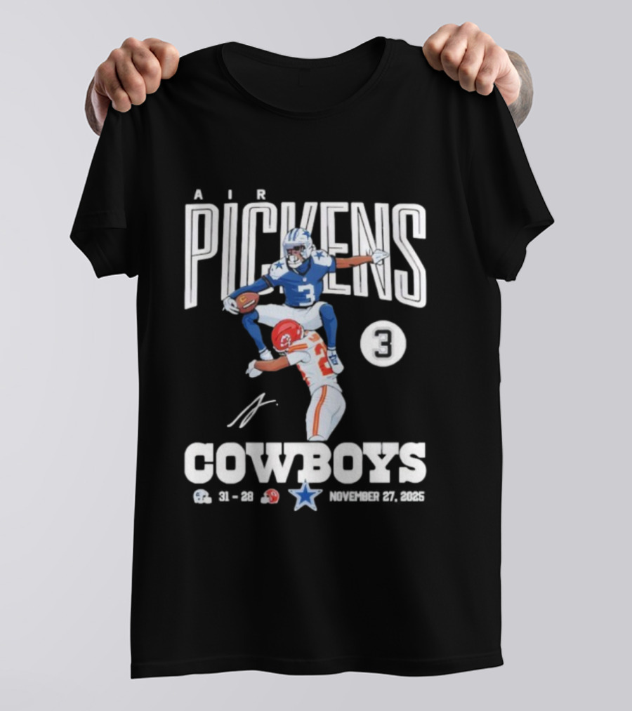 Pickens Cowboys KC Chiefs Catch November 27th 2025 Signature T-Shirt