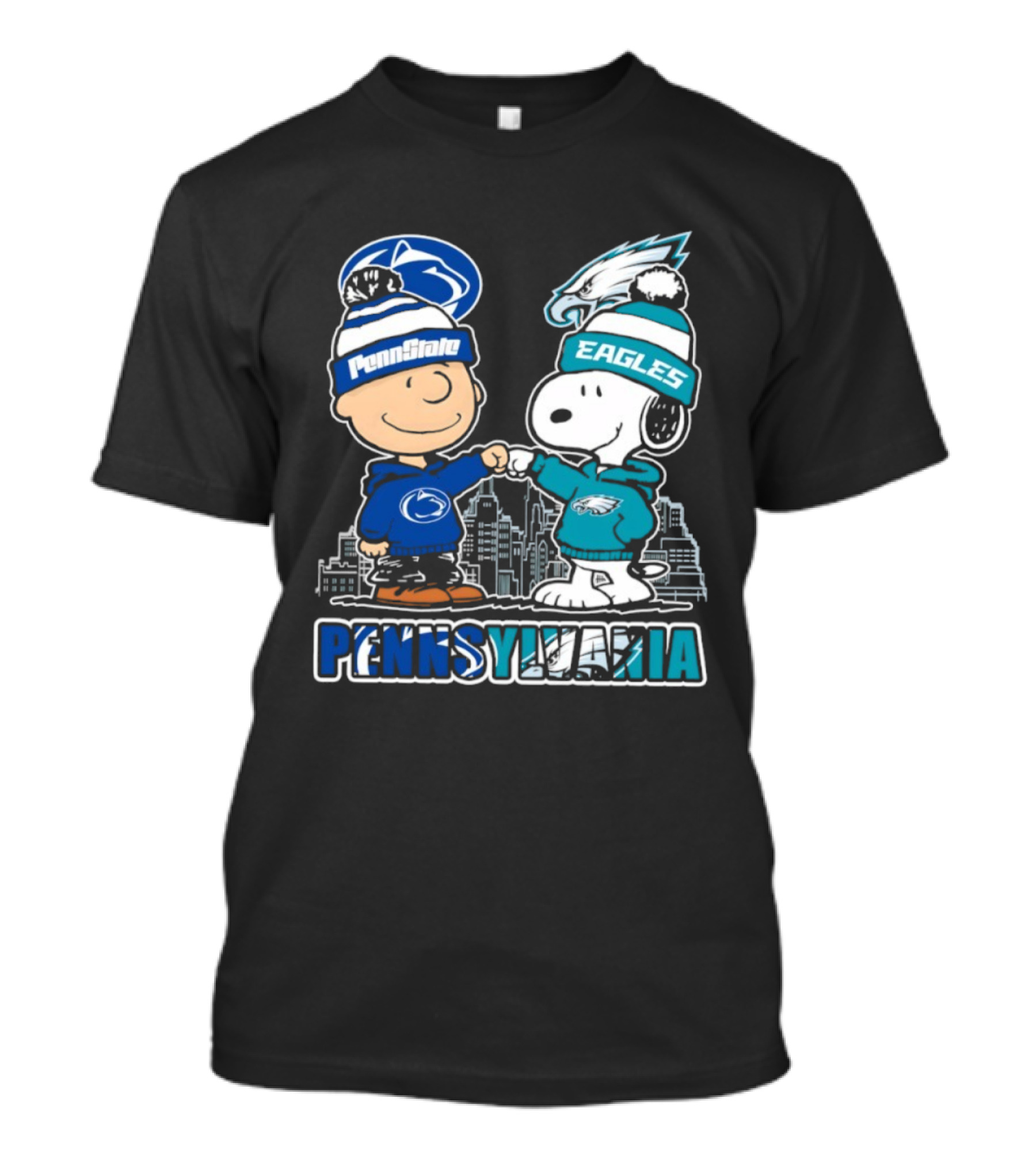 Charlie Brown Snoopy Philadelphia Eagles Penn State Pennsylvania Fist Bump T-Shirt