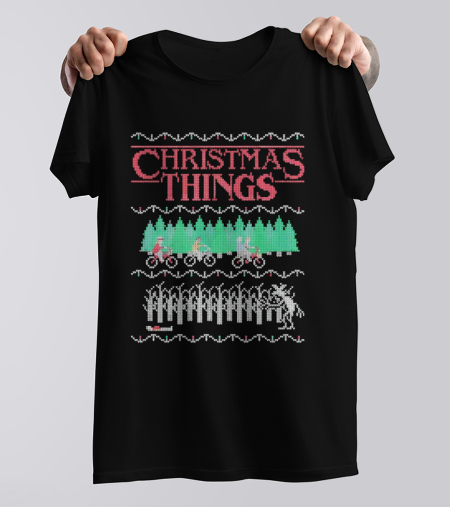 Christmas Things Ugly Ornament Sweater Stranger Things Style T-Shirt