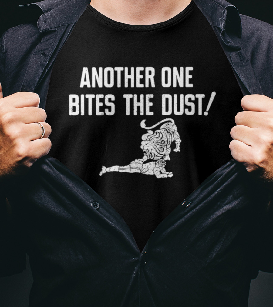 Detroit Lions X Jack White Thanksgiving Halftime Another One Bites The Dust Lions Player Silhouette T-Shirt