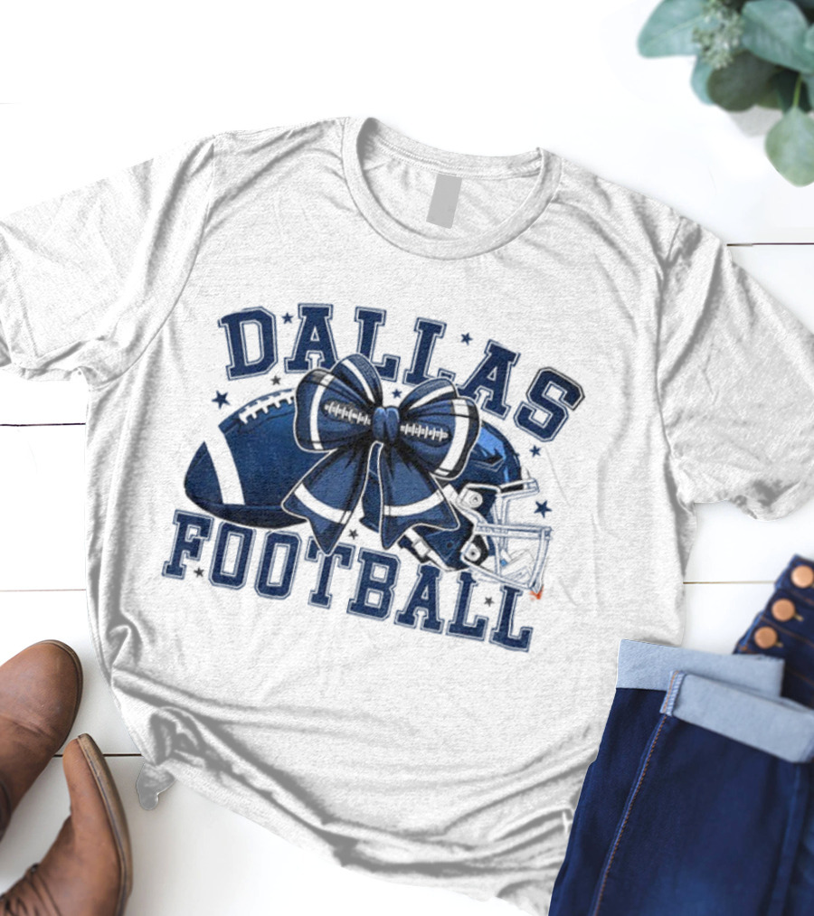 Dallas Coquette Bow Touchdown Football Game Day T-Shirt
