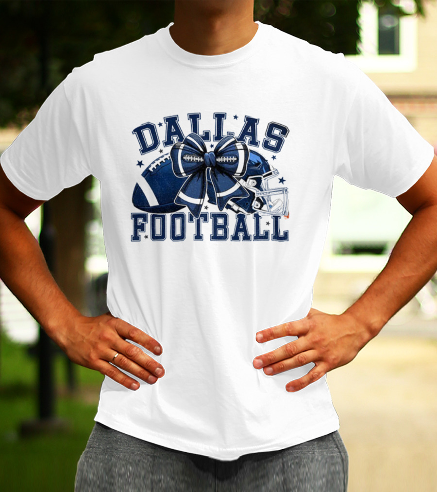 Dallas Coquette Bow Touchdown Football Game Day T-Shirt