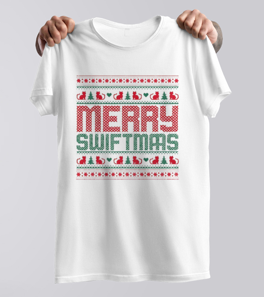 Merry Swiftmas Cat Christmas Sweater Parody Holiday Style T-Shirt