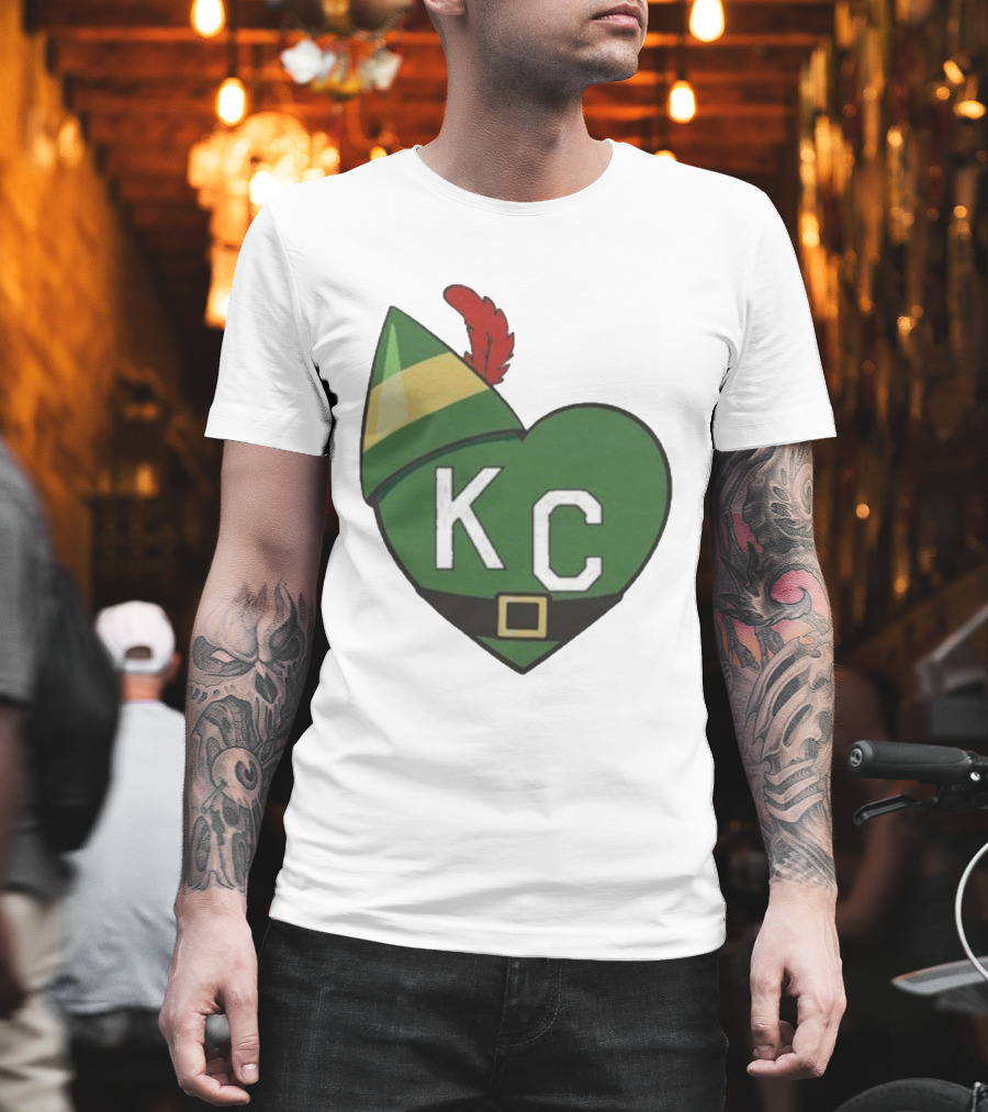 Cheerful KC Elf Heart Christmas Hat T-Shirt