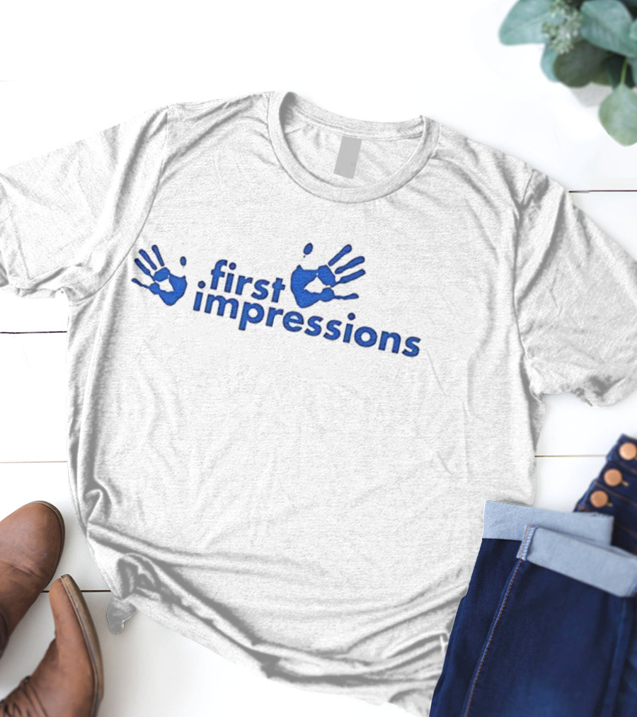 First Impressions Blue Handprints T-Shirt