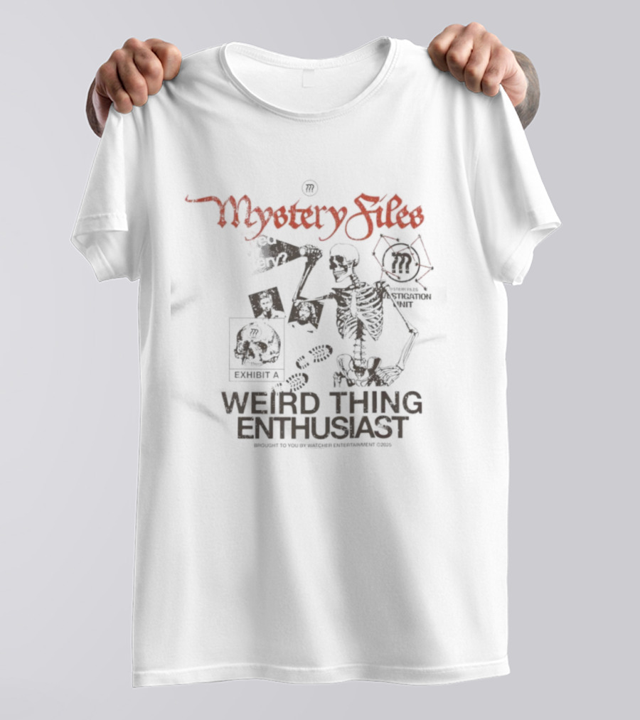 Mystery Files Weird Thing Enthusiast Skeleton Vintage Retro Vibe T-Shirt