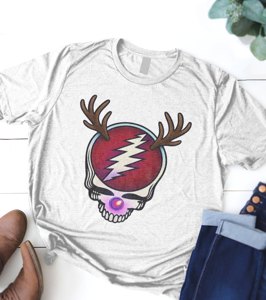 Grateful Dead Reindeer Steal Your Face Skull Merry Christmas 2025 T-Shirt