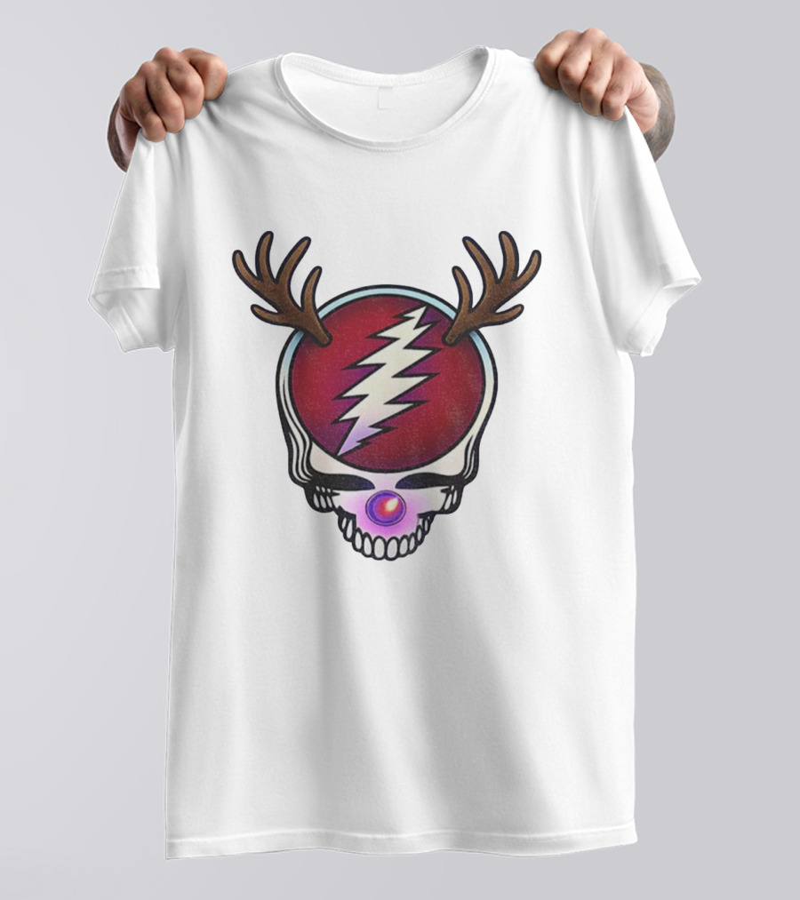 Grateful Dead Reindeer Steal Your Face Skull Merry Christmas 2025 T-Shirt