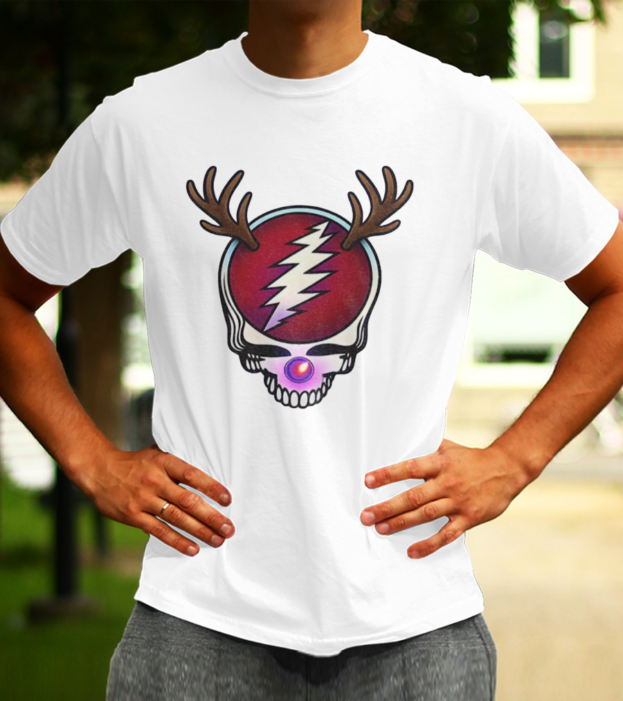 Grateful Dead Reindeer Steal Your Face Skull Merry Christmas 2025 T-Shirt