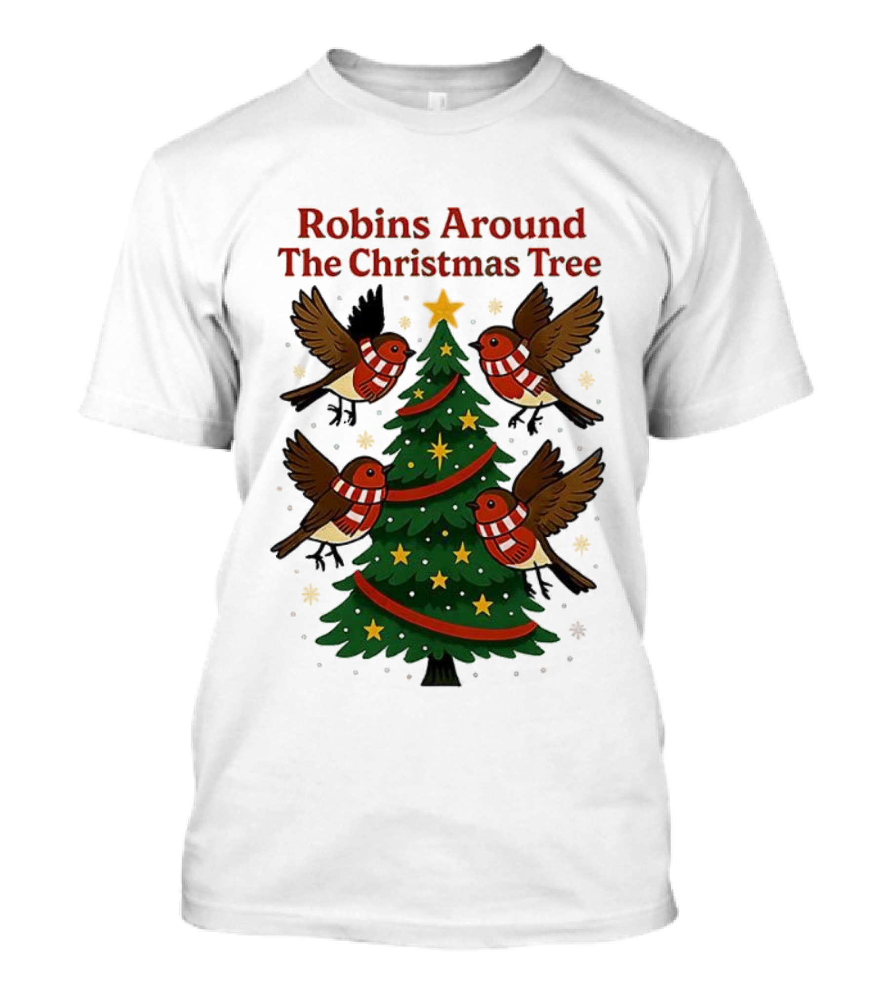 Robins Around The Christmas Tree Cheltenham Town T-Shirt