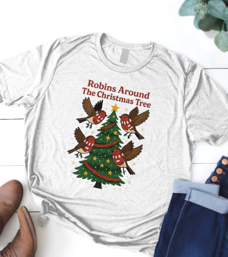 Robins Around The Christmas Tree Cheltenham Town T-Shirt