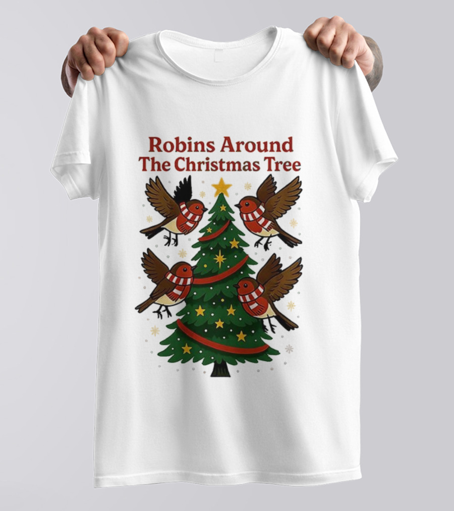 Robins Around The Christmas Tree Cheltenham Town T-Shirt