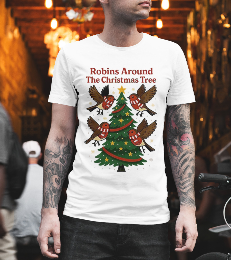 Robins Around The Christmas Tree Cheltenham Town T-Shirt