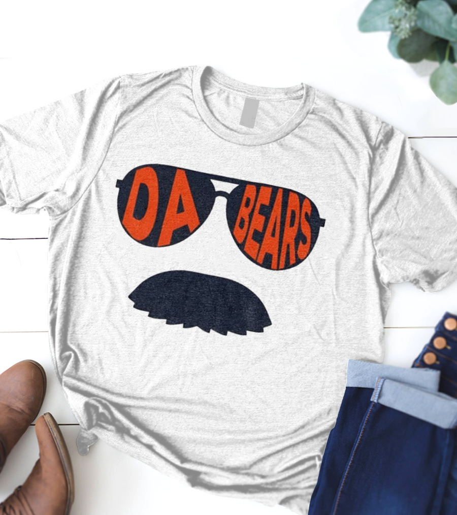 Sunglasses Mustache Da Bears Chicago Bears NFL Football Game Day T-Shirt