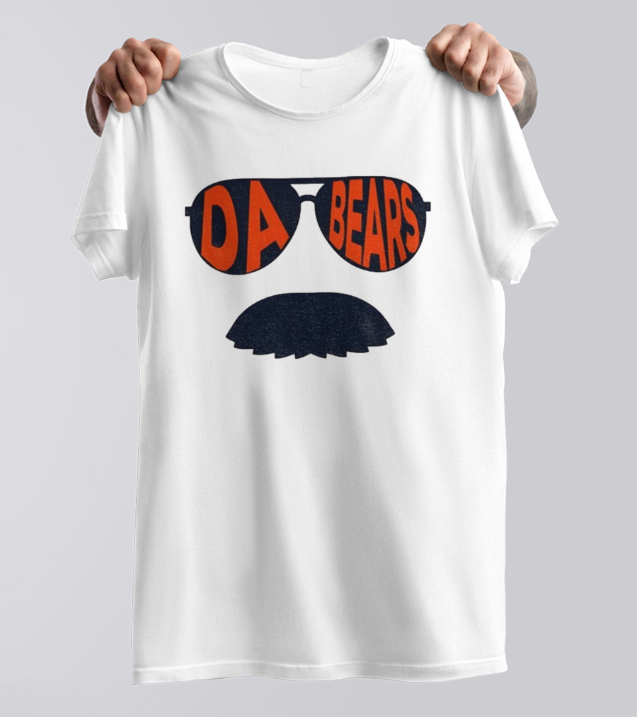 Sunglasses Mustache Da Bears Chicago Bears NFL Football Game Day T-Shirt