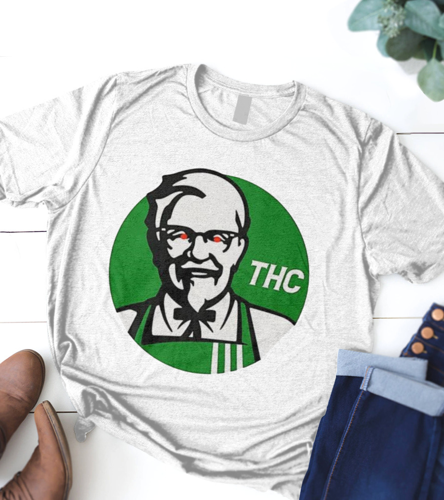 THC Colonel Sanders Green Apron Red Eyes T-Shirt