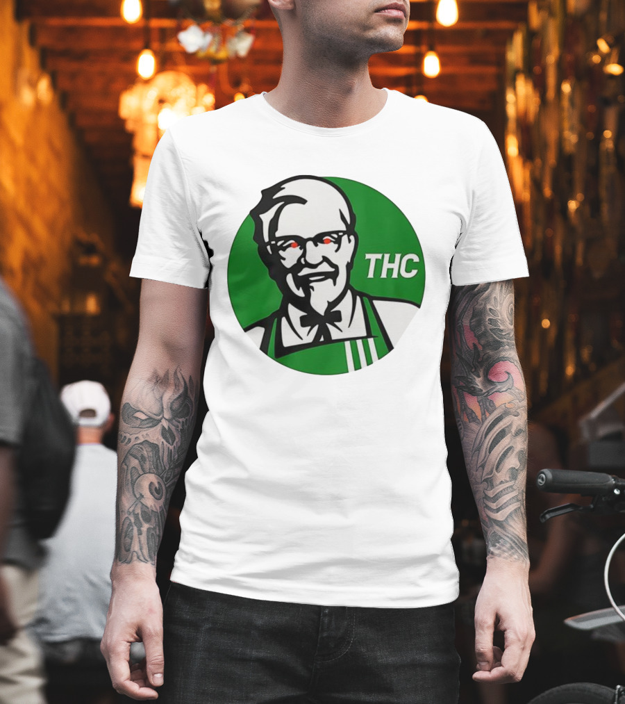 THC Colonel Sanders Green Apron Red Eyes T-Shirt